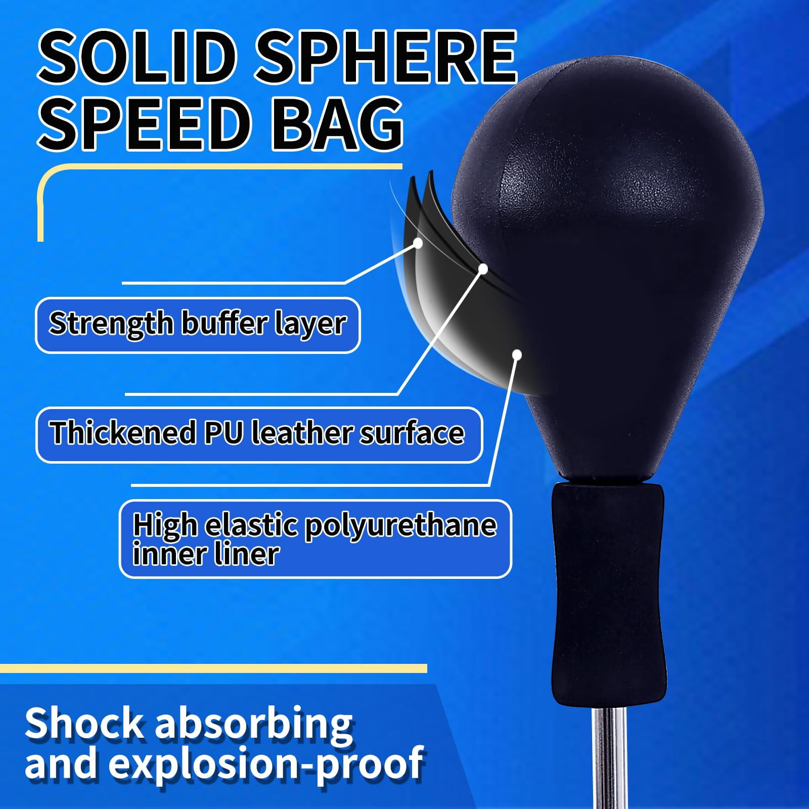 Punching Bag With Stand  Heavy Boxing Height Adjustable Reflex Bar And Speed For Adults & Home Gym Equipment Mma Fitness (black)