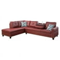 thumbnail image 1 of Star Home Living Corp Yolanda Canapé Sectionnel en Simili Cuir Rouge Vin, 1 of 4