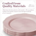 thumbnail image 5 of PARTY DISPOSABLE 20 PC DINNERWARE SET | 20 Dinner Plates | Heavyweight Plastic Dishes | Elegant Fine China Look | for Upscale Wedding and Dining (Vintage Collection  Blush | 10.25 Inch), 5 of 6