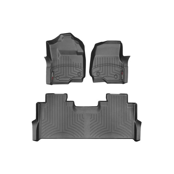 WeatherTech Custom Fit FloorLiners compatible with 2020-2022 Ford Super Duty - 1st & 2nd Row, Black