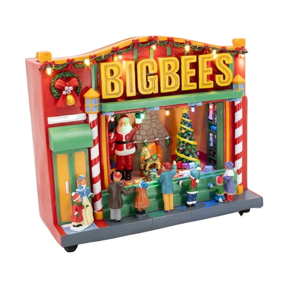 Home BigBees Retro Department Store with Window Display Animated Christmas Village Decoration BigBees Retro Department Store with Window Display Animated Christmas Village Decoration