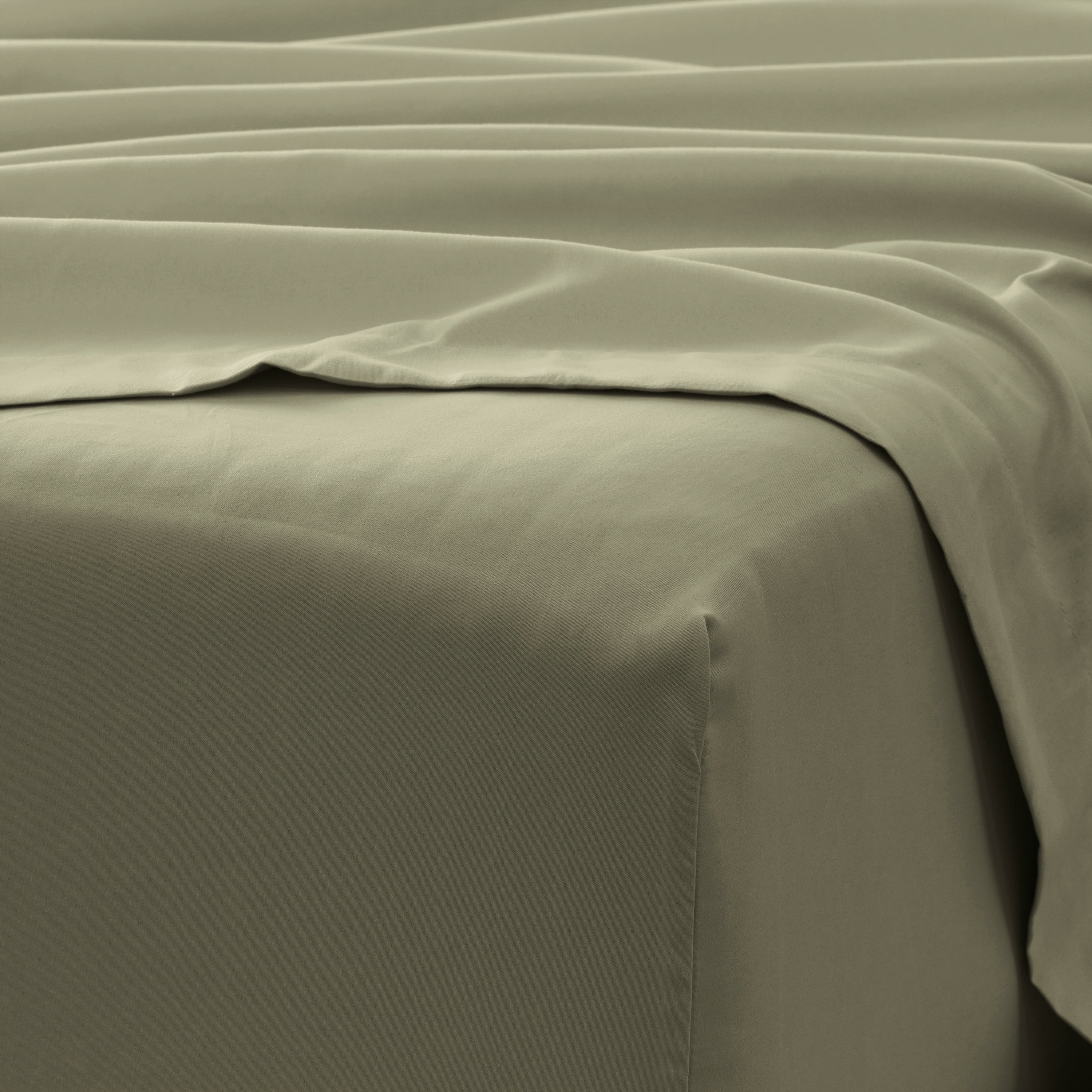 Noble Linens 4 Piece Solid Microfiber Bed Sheet Set, Sage, California King