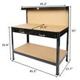 thumbnail image 6 of Work Benches for Garage Shop, Garden Work Benches Work Station Tools Table with Peg Board and Drawers, Black, 6 of 10