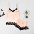 thumbnail image 6 of JIANJIA Womens Pajama Sets Sexy Lace Solid Color V Neck Spaghetti Strap Camisole Vest Tops With Shorts Two Piece Sleepwear Underwear,Pink,XXXL, 6 of 6