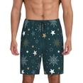 thumbnail image 3 of Lsque Christmas Snowflake Mens Sleep Pajama Shorts,Short Pajama Pants, Cotton Ultra-Soft Knit-Medium, 3 of 9