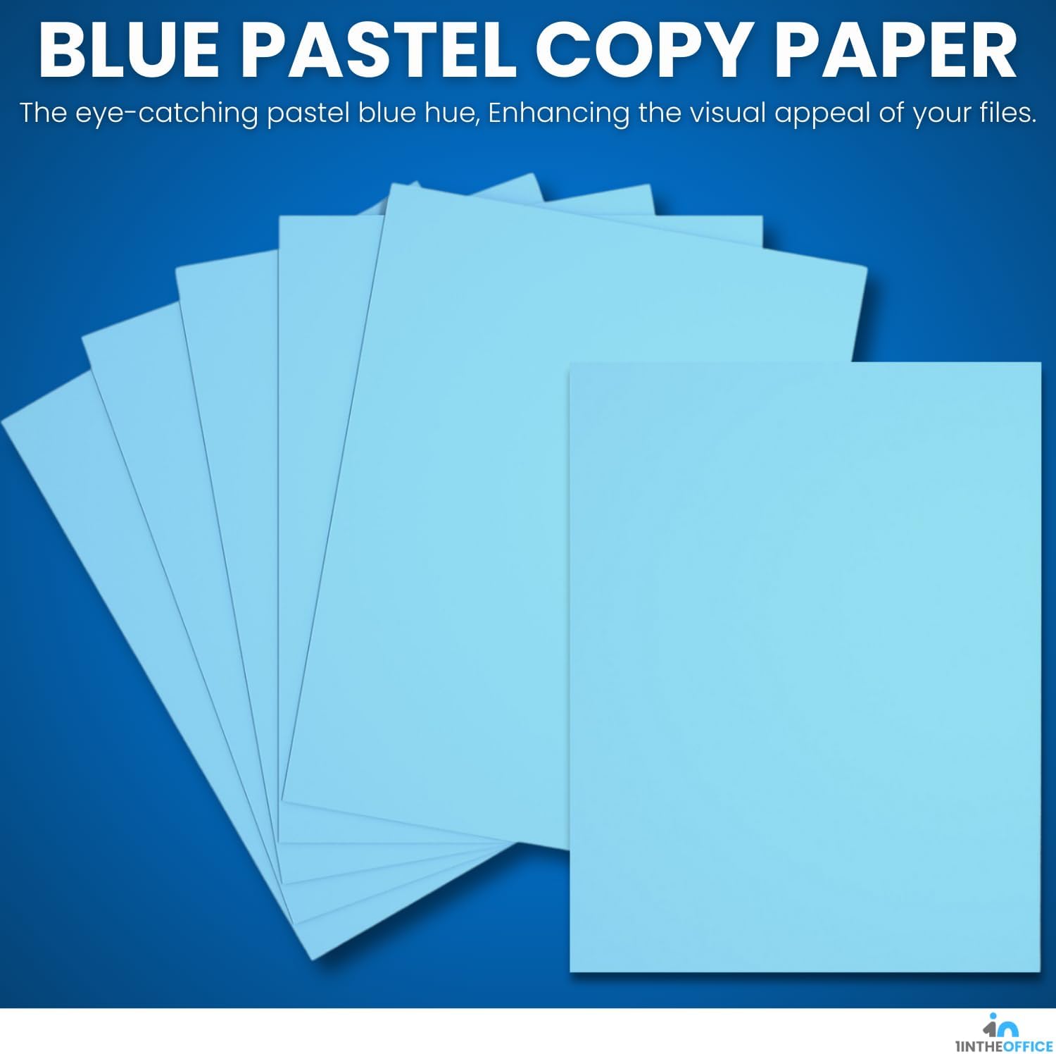 1InTheOffice Blue Copy Paper, Printer Paper, Colored Copy, 20 lbs., 8.5" x 11", 500 Pack