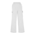 thumbnail image 5 of Loose Sweatpants for Women New Straight Leg Sweatpants for Women Workout Casual Cargo Pants Fall Loose Jogging Trousers with Pockets White L, 5 of 7