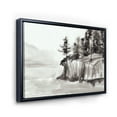 thumbnail image 3 of Designart 'Black & White Cliffs By The Lake' Nautical & Coastal Framed Canvas Wall Art Print, 3 of 5