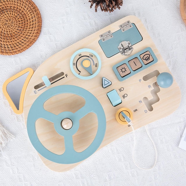Tablero ocupado Montessori de para , volante, juguetes portátiles para bebés, piezas de tablero de actividades, juguetes de música de rueda Hugo Juguetes de tablero ocupados