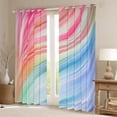 thumbnail image 2 of jejeloiu Lines Geometric Pattern Curtains Pack of 2 (42x84 Each) For Girls,Colorful Gradient Striped Curtains Blackout For Kids, 2 of 7