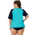 thumbnail image 2 of Charmo Women Plus Size Rash Guard Short Sleeve Swim Shirt Rashguard Swimwear Top, 2 of 5
