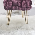 thumbnail image 5 of Home Soft Things Crushed Velvet Pouf Stool Ottoman - Blackberry - 16x16x16'', 5 of 7
