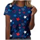 thumbnail image 2 of Fiudx Liquidación de Ahorros de Verano Blusa de Manga Corta con Estampado de Día Independiente para Mujer, Blusa con Cuello Redondo, 2 of 5