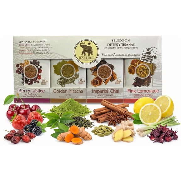 Pack de Tés e infusiones Haathee Línea Gourmet 4 Sabores