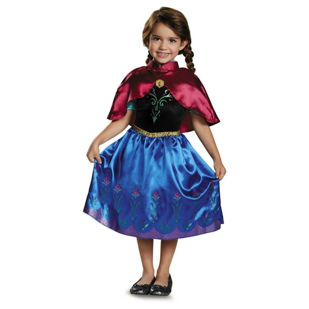 Frozen Anna Little Girls Disney Princess Costume Dress with Shawl