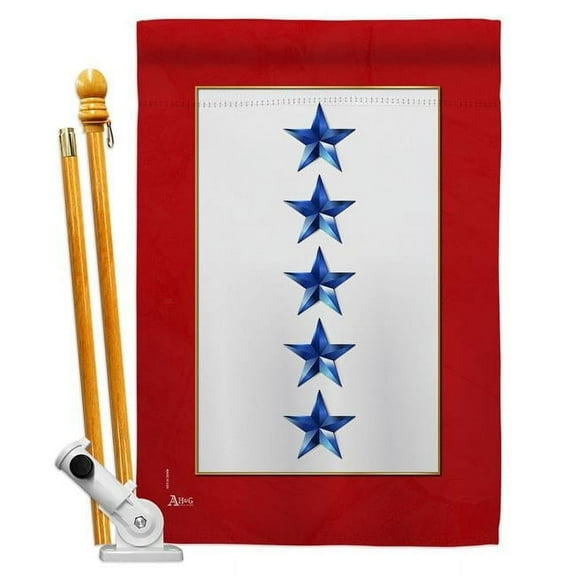 Americana Home & Garden HS141091-BO 28 x 40 in. Five Blue Stars House Flag Set Armed Forces Military Service Double-Sided Decorative Vertical Flags & Decoration Banner Garden Yard Gift