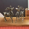 thumbnail image 1 of Estatua de Reno de Latón, Artesanías de Animales Artificiales, Adorno de Escultura Hecho a Mano, Estatuilla de Alces para Gabinetes de Fiesta de Dormi 1 par Baoblaze Escultura de ciervo, 1 of 8