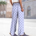 thumbnail image 6 of Endives Women's Wide Leg Pants Heart Print Casual Loose Baggy Pants With Pockets Lounge Pants, 6 of 6