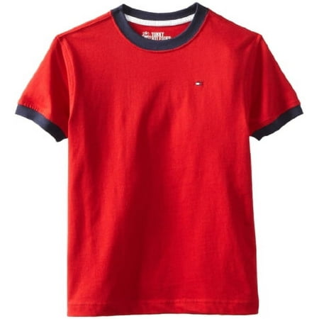 Tommy Hilfiger Boys' Short Sleeve Ken Ringer Crew Neck T-Shirt, Regal Red, 20