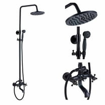 Zovajonia Shower Fixture Shower Faucet System Combo Set Rainfall Head with Hand Shower Oil Rubbed Bronze