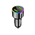 thumbnail image 2 of Yunuuuoa Fast Car Charger 60W 4 Port USB Cigarette Lighter Adapter with LED Light Quick Charge Compatible for iPhone Android Smartphones Tablets in Vehicle Travel, 2 of 6