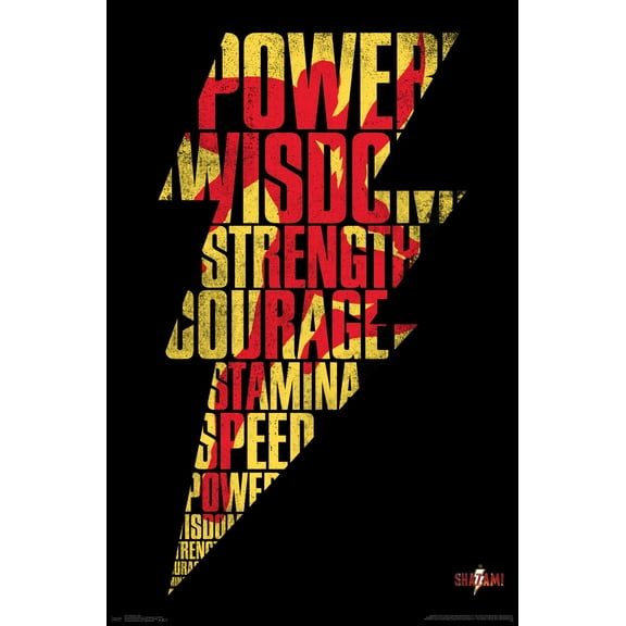 DC Comics Movie - Shazam - Bolt Wall Poster, 22.375" x 34"