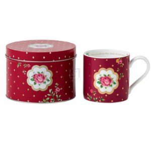 UPC 652383736702 product image for NEW COUNTRY ROSES WHITE - MUG IN A TIN NCR WHITE/BURGUNDY | upcitemdb.com