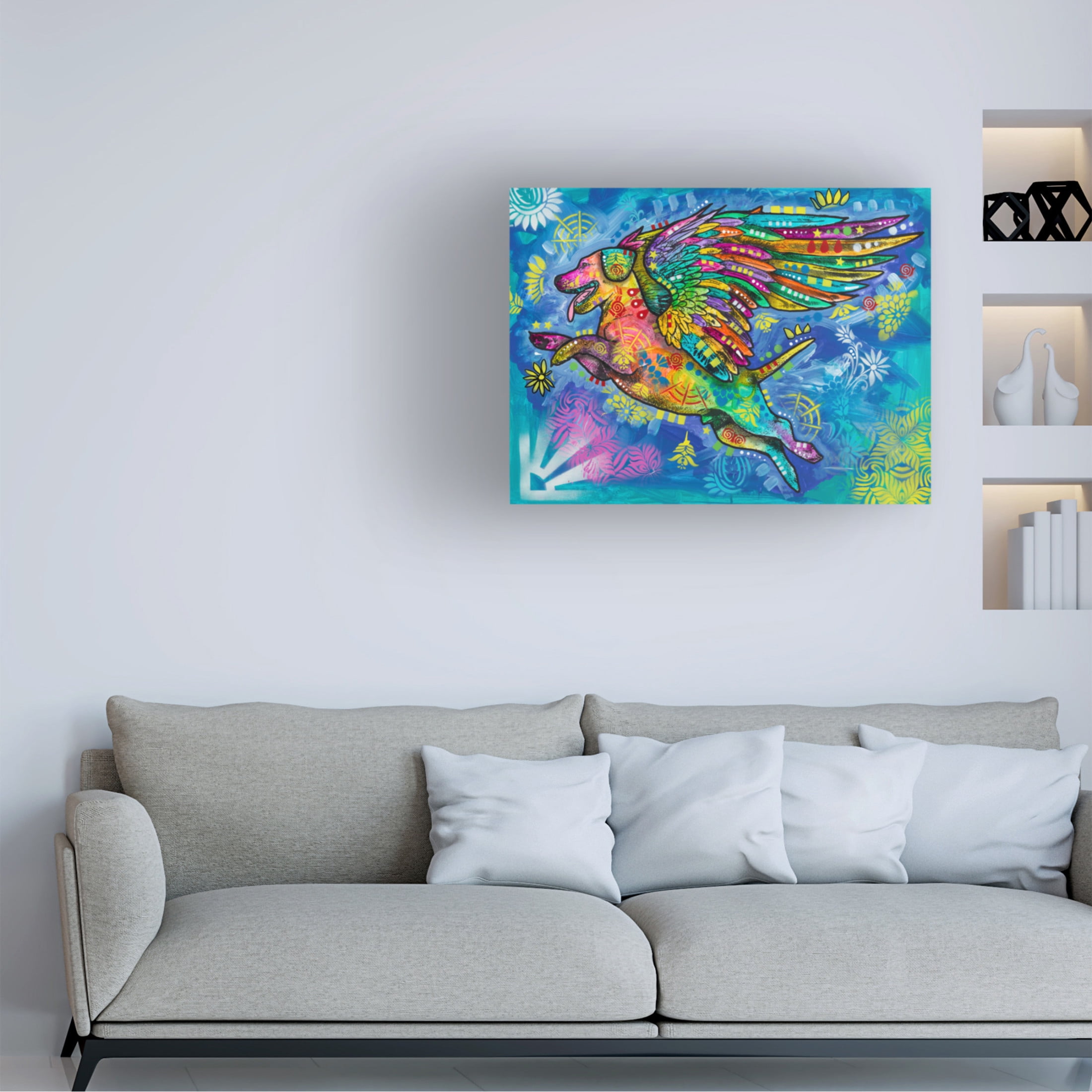 Canvas Wall Art - Dean Russo- Exclusive 'Angel Pup' Wall Art for Living Room, Bedroom, or Office Décor by Trademark Fine Art - 19 x 14 Inches