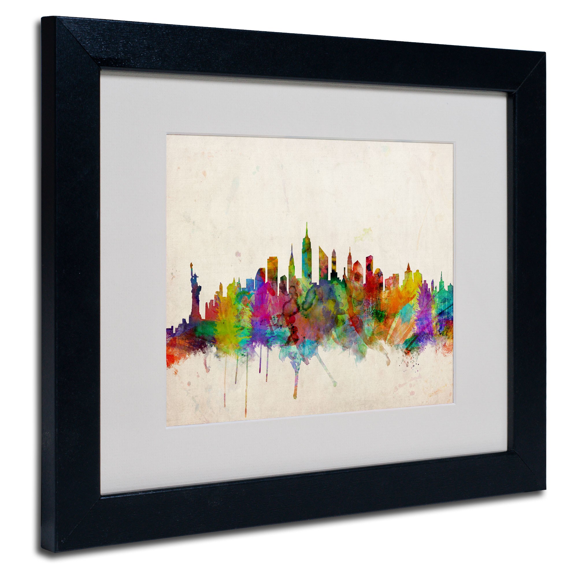 Trademark Art 'New York Skyline' Matted Framed Art by Michael Tompsett