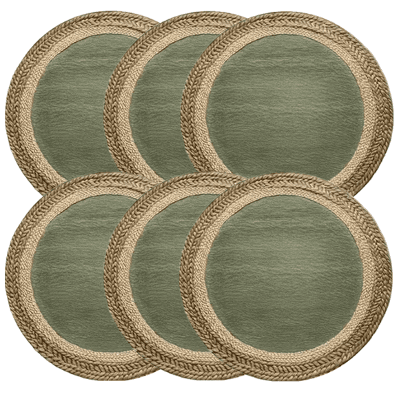 PLPPYFS Round Woven Placemats Set of 6 | Handmade Rattan Placemats for Holiday Wedding Home - Slip Heat Resistant Rattan Chargers for Dinner Plates, 15 inch