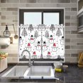 thumbnail image 4 of Yayeee Kitchen Curtains Tier Pair Light Filtering 27"x24" Rod Pocket Short Cafe Window Panel, Black Cartoon Snowmen, 4 of 7
