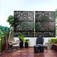 thumbnail image 5 of Neutypechic Decorative Privacy Screen Outdoor Divider with Stand Metal Corten Steel 76" x 47.2" x 15.7" Black, 5 of 5