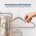 thumbnail image 2 of Ganchos de Terciopelo Premium Serenelife, Ahorradores de Espacio, Resistentes, con Gancho Metálico Giratorio de 360°, para Trajes, Pantalones y Vestidos, Gris, Pack 30, 2 of 7