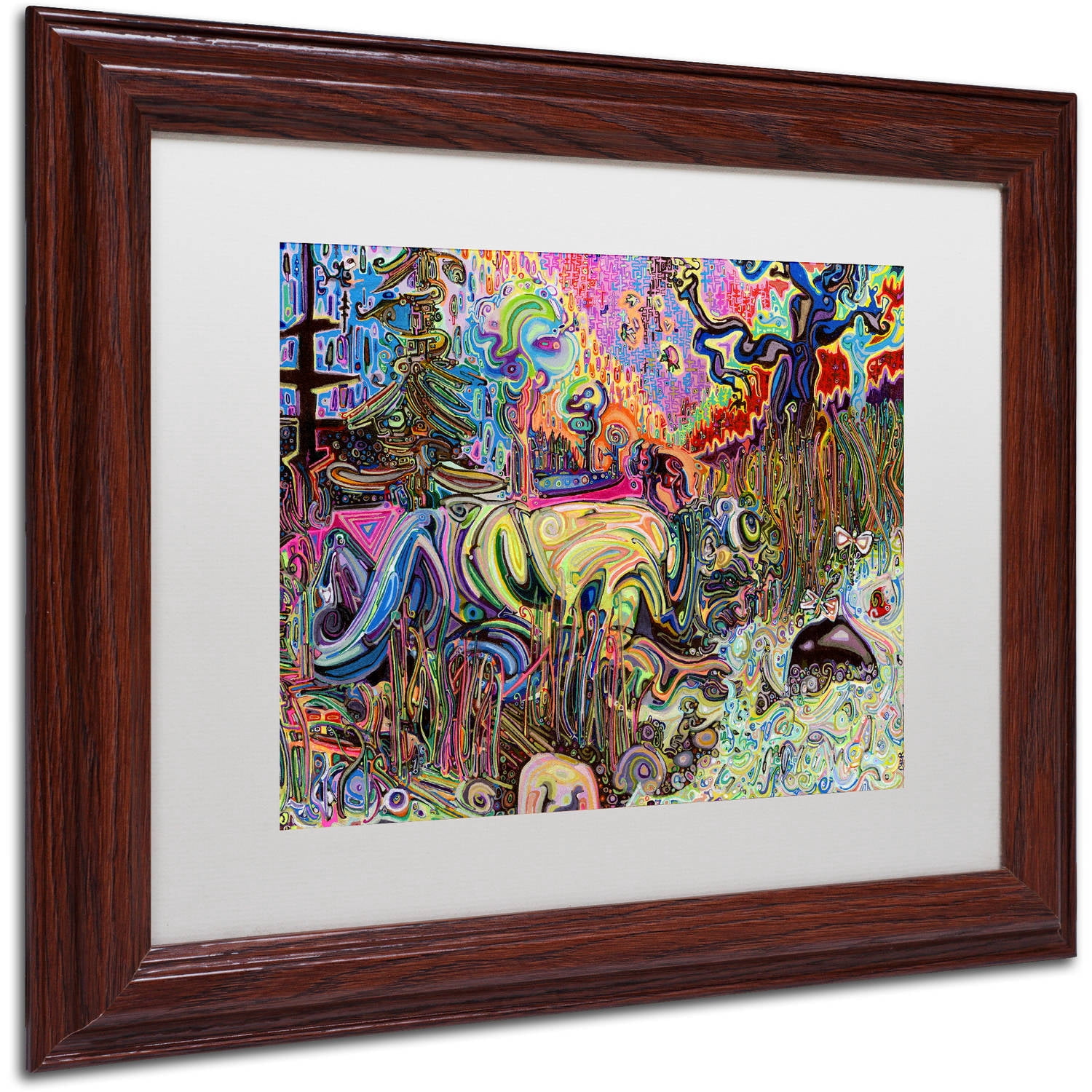 Trademark Fine Art Abstract Matted Framed Art ' Water ' by Josh Byer