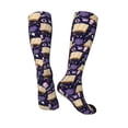 thumbnail image 4 of Daiia Sports Socks Lavender Flowers Printed Novelty Crew Socks for Men Women Knee High Socks Cotton Socks Soft & Breathable Support Unisex Socks, 4 of 9