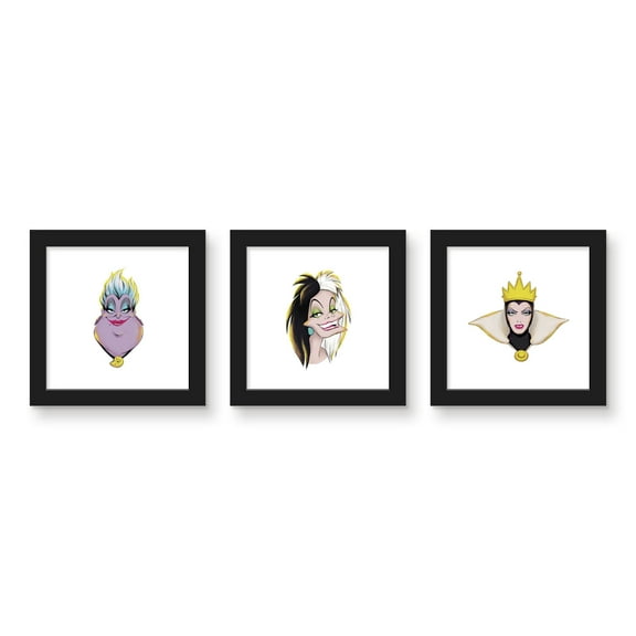 Gallery Pops Disney Villains - Headshot Wall Art Bundle (3-Pack)
