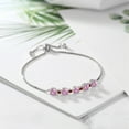 thumbnail image 3 of Gem Stone King 5.75 Ct Round Pink Created Sapphire Red Garnet 925 Sterling Silver Tennis Bracelet for Women, 3 of 3