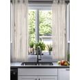 thumbnail image 2 of Farmhouse Vintage Sheer Curtains 39 Inch Length 2 Panels Set for Living Room/Bedroom, Summer Country Retro Wooden Grain Kitchen Curtains Grommet Semi-Sheer Curtains Window Treatments 27.5"x39"x2, 2 of 7
