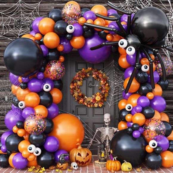 Kit de guirnaldas de globos para Halloween Adeyoo con 150 globos