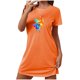 thumbnail image 2 of Camisón corto de talla grande para mujer, camisón de manga corta con estampado de pecho a la moda, camisón para mujer, 2 of 7