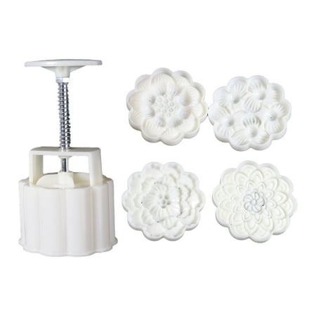 

SIEYIO Cute FlowerS Shape DIY Pastry Moulds Mooncake Mold Mooncake Mould Hand Pressure Tool Plastic Material Baking Accessories