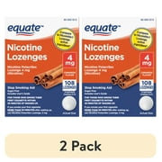 (2 pack) Equate Nicotine Lozenge, 4 mg, Cinnamon Flavor, 108 Count, , Compare to Nicorette® Lozenge Active Ingredient