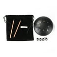 thumbnail image 2 of fankhu Steel Tongue Drum Portable Drum 6 Inches 8 Notes for Kids Adults (Black), 2 of 9