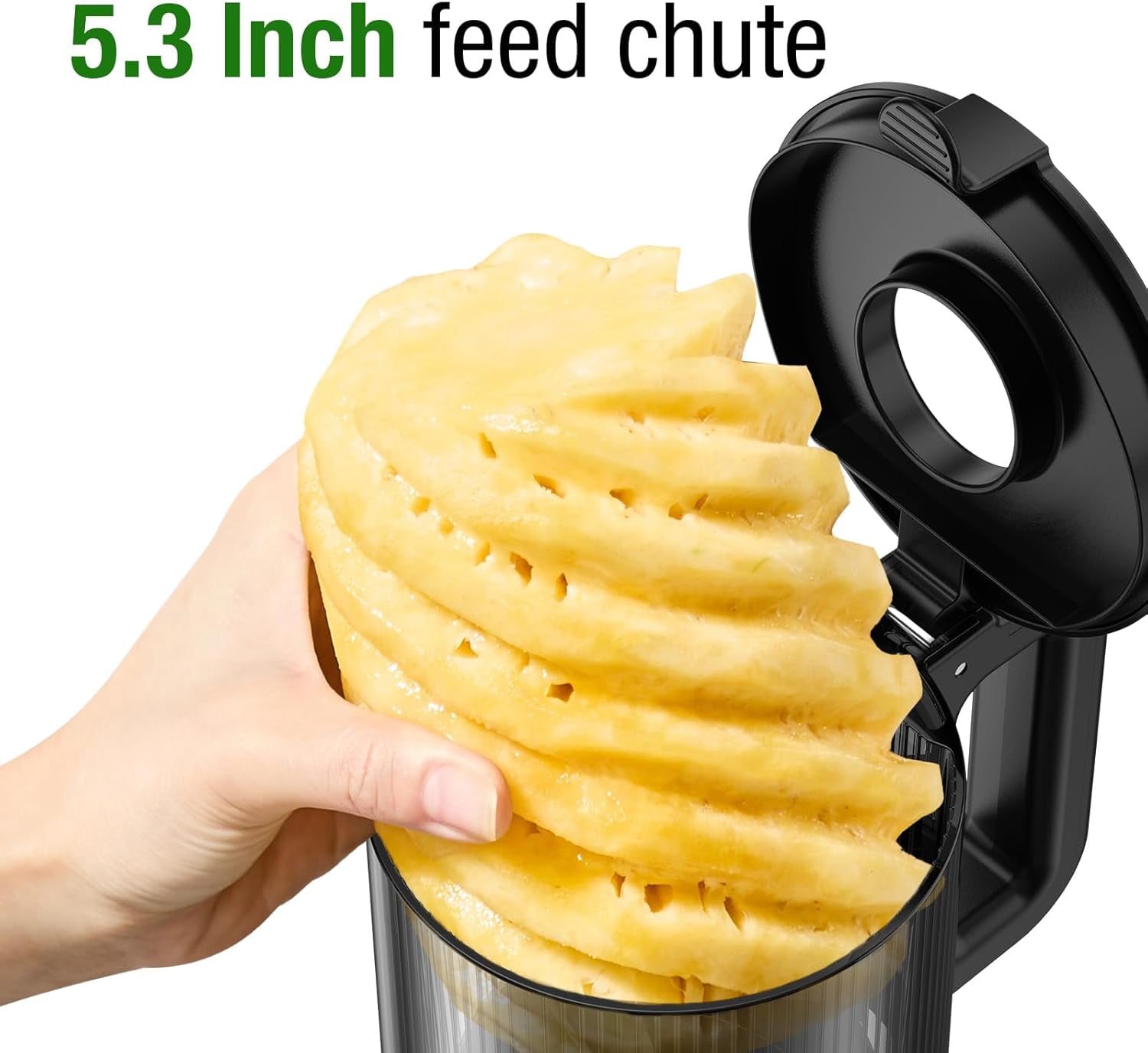 Open Box Juicer Machines, TUUMIIST Cold Press Juicer with 5.3" Extra Large Feed Chute Fit Whole Fruits & Vegetables Easy to Clean, High Juice Yield, BPA Free (Black)