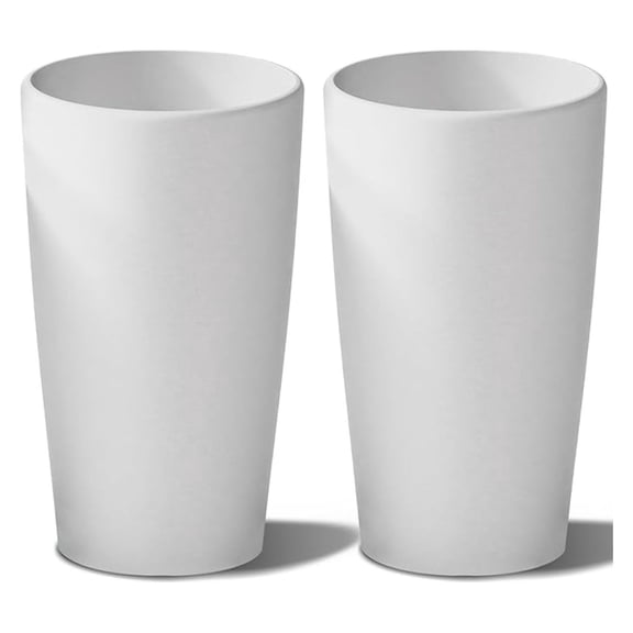 Set of 2 Round Tall Planters 22 Inch, Large Planter for Indoor Outdoor Plants, Modern Flower Pot Containers Large Decorative Tree Planter, White