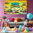 thumbnail image 5 of Colorful Construction Vehicle Themed Happy Birthday Backdrop Banner Party Decorations Background for Birthday Party Photography Props Kids Celebrations, 5 of 8