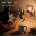 thumbnail image 4 of Luz nocturna KY&BOSAM, vitral con forma de corazón rosa con interruptor, 4 of 9