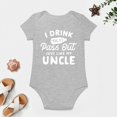 thumbnail image 4 of Drink Til I Pass Out Like My Uncle Baby Bodysuit – Funny Infant One-Piece for Boys Girls, Newborn Gift Outfit Gray-style 24months, 4 of 7