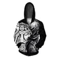 thumbnail image 5 of Ropa de otoño para hombre Sudaderas cómodas con capucha y estampado de guerreros de marcas originales Sudaderas con capucha de gran tamaño con cremallera, 5 of 5