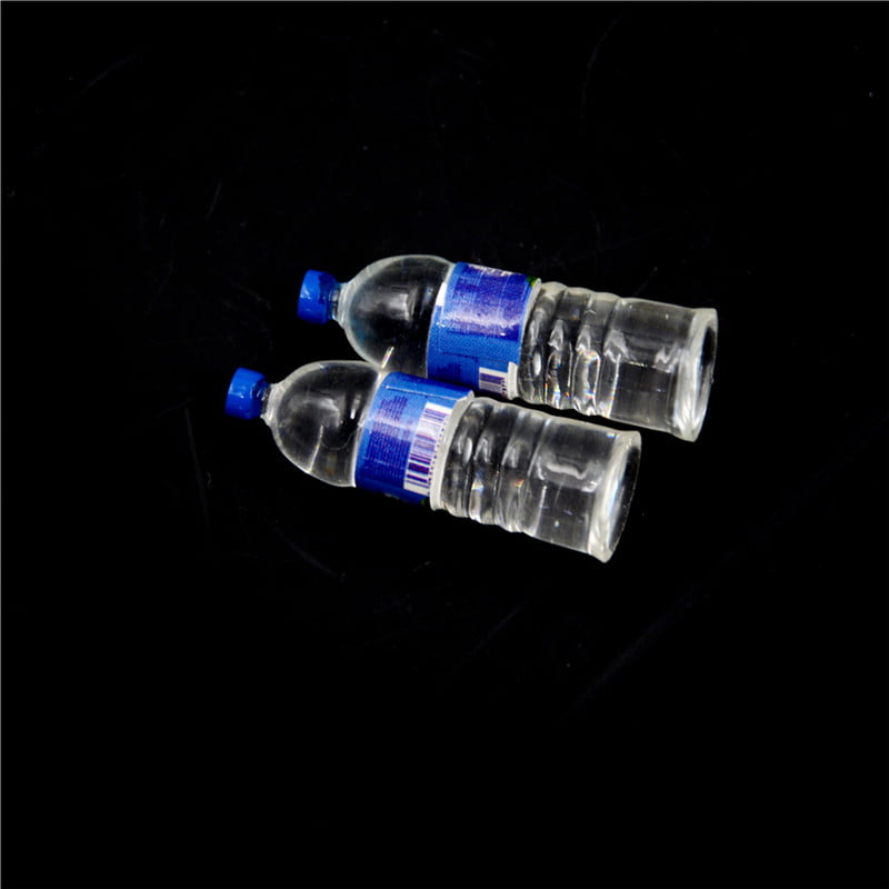 2pcs Bottle Water Drinking Miniature DollHouse 1:12 Accessory Collection Decor A 